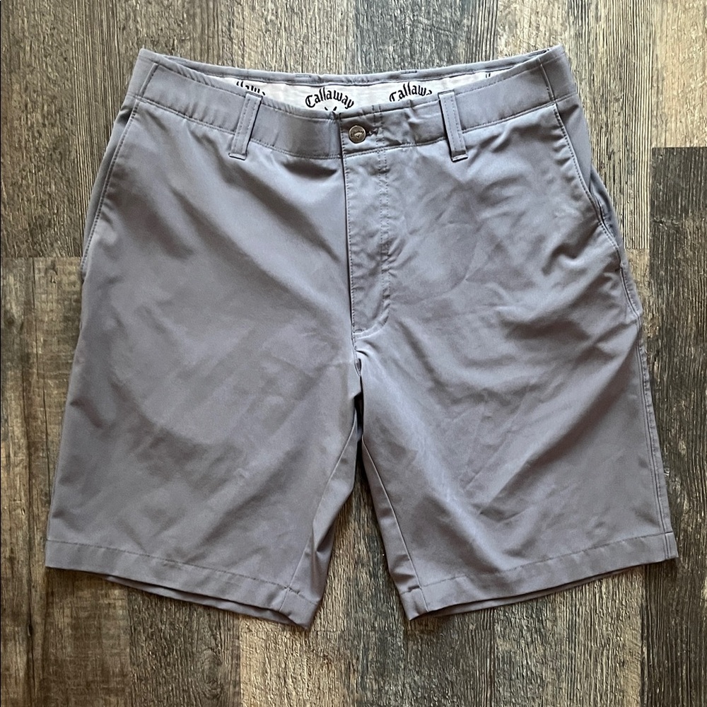 Callaway Men's Gray Flat-Front Golf Shorts